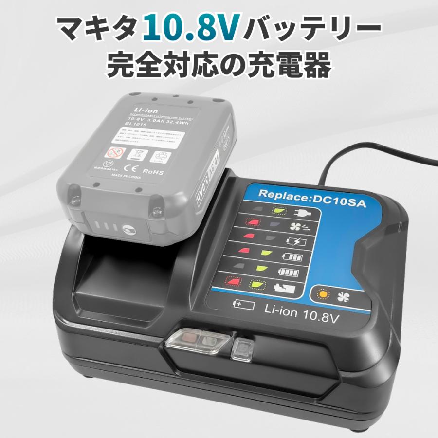 Longsafe マキタ 充電器 DC10SA 10.8V 互換 (DC10SA) : 爆安ーとく