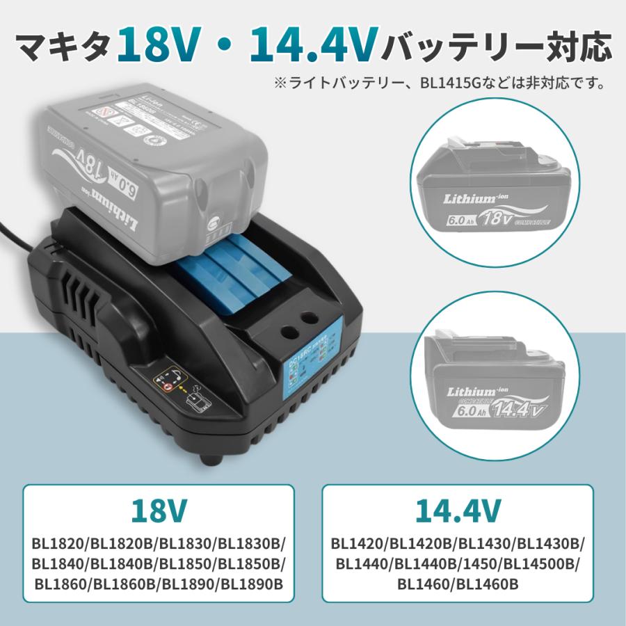 Longsafe マキタ 18V バッテリー 充電器セット BL1860B DC18RC 1年保証