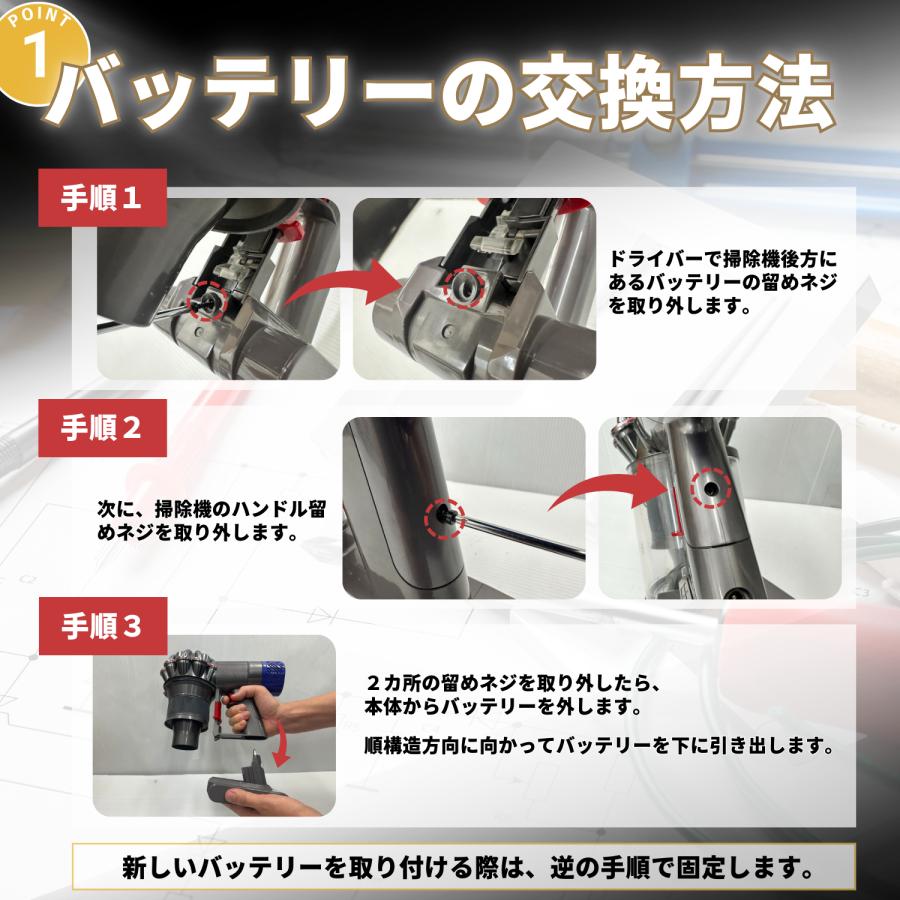 Dyson（ダイソン） V6 バッテリー 4000mAh 互換 SV07 SV08 SV09 21.6V