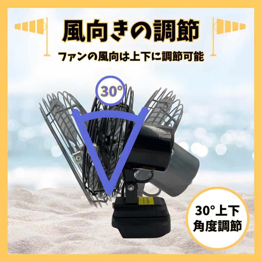 Longsafe 扇風機 卓上 ファン 静音 小型 キャンプ コードレス 電動 18V