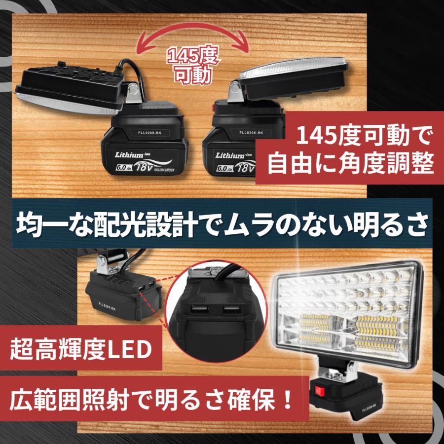 Longsafe マキタ 互換 ワークライト 8インチ LED 充電式 18V 作業灯