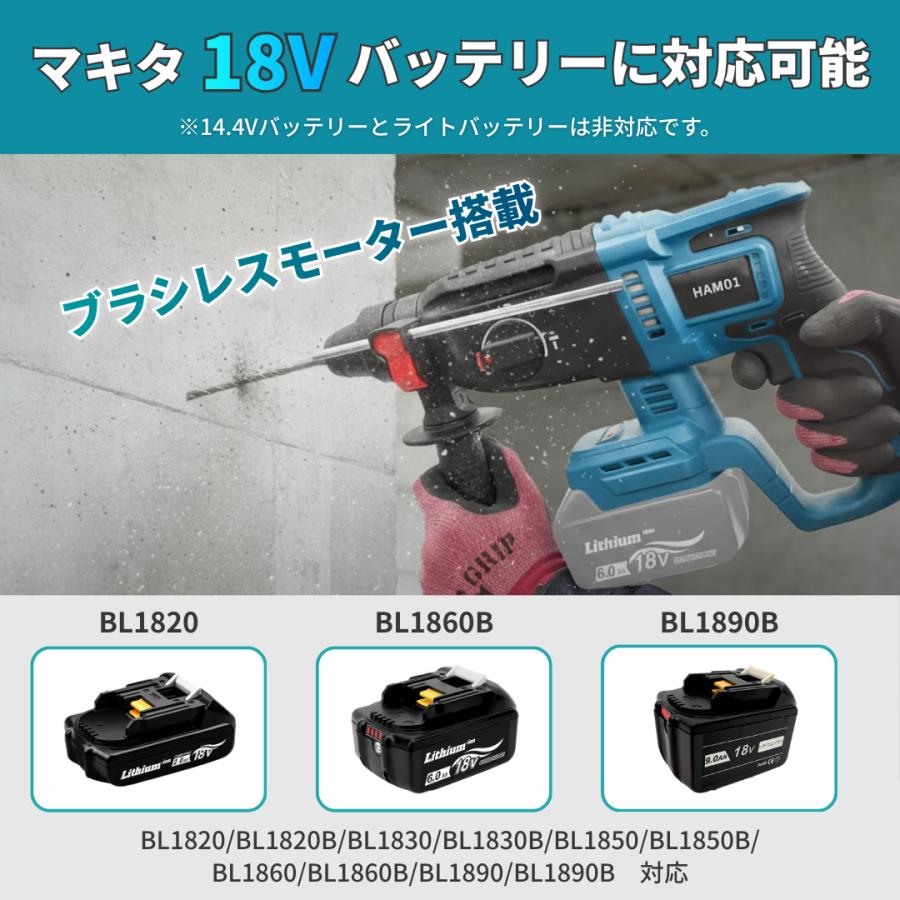 Longsafe ハンマドリル 18V バッテリー充電器セット ハンマードリル