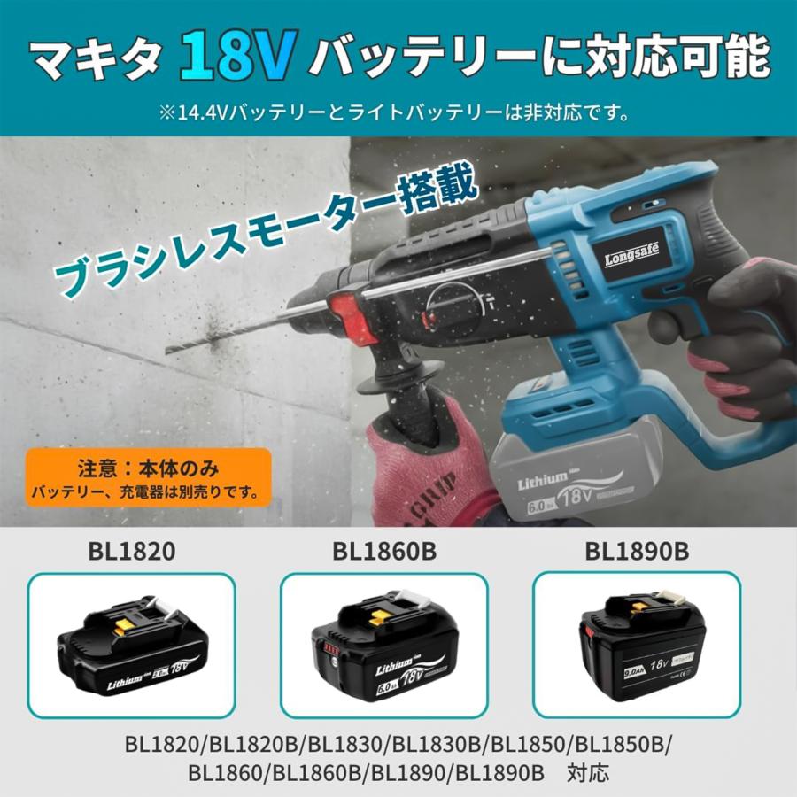 Longsafe ハンマドリル ハンマードリル はつり 充電式 コンクリート