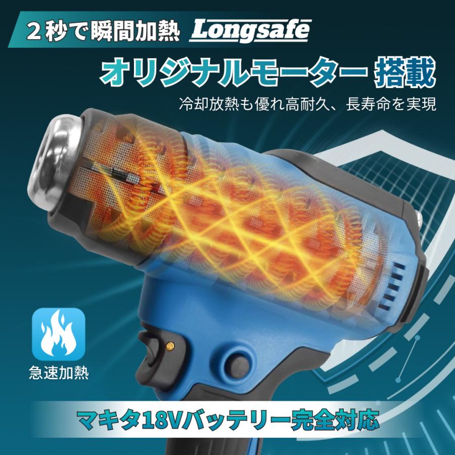 Longsafe マキタ 互換品 ヒートガン コードレス 小型 充電式 30-550