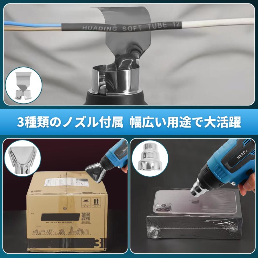 Longsafe ヒートガン 小型 18v コードレス 温度調整 充電式 カー