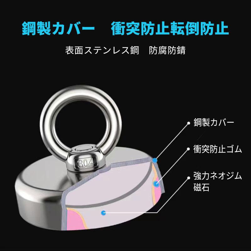 Longsafe 超強力 マグネットフック 磁石 48mm 耐荷重80kg ネオジム