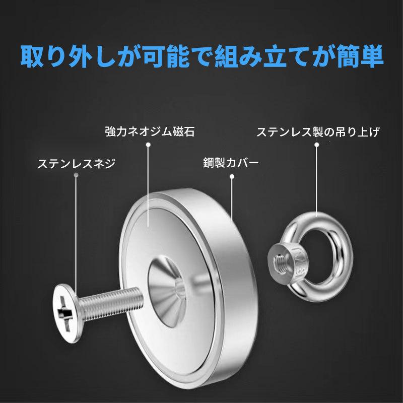 Longsafe 超強力 マグネットフック 磁石 48mm 耐荷重80kg ネオジム