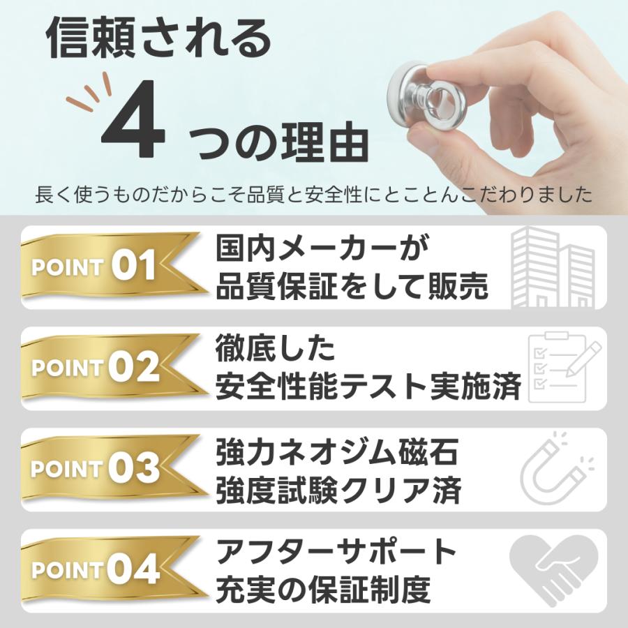 Longsafe 超強力 マグネットフック 磁石 60mm 耐荷重130kg ネオジム