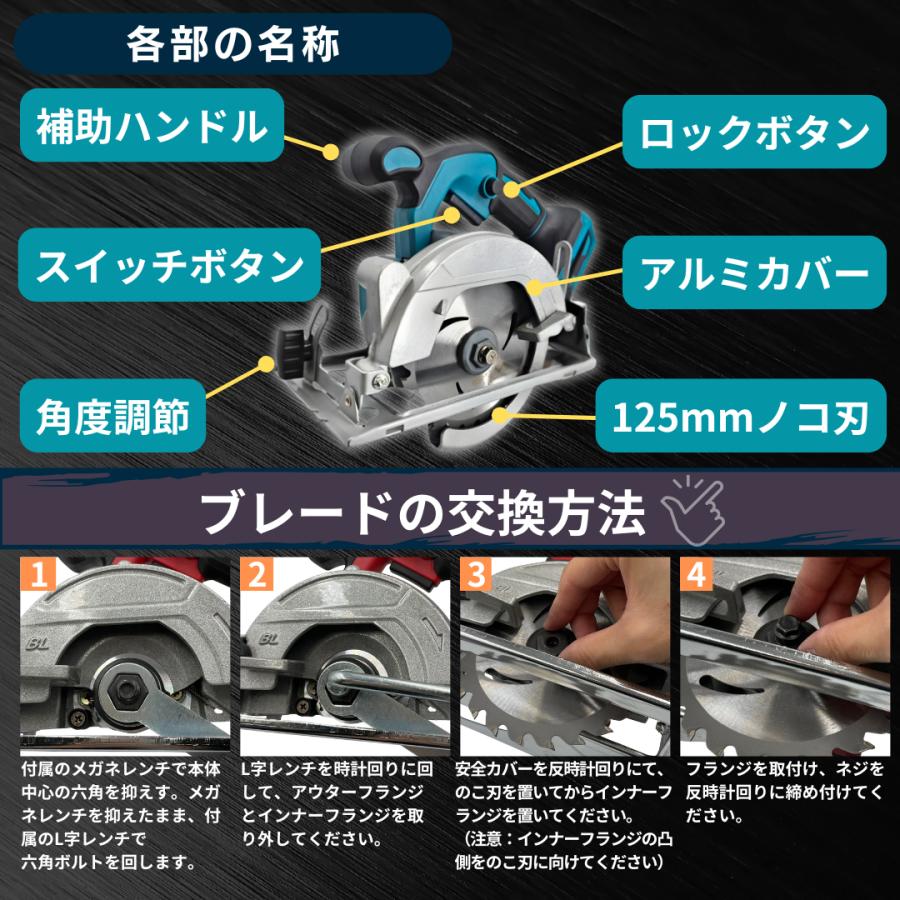 Longsafe マキタ 互換 充電式 丸のこ 125mm まるのこ 丸ノコ Longsafe マキタ 互換 充電式 丸のこ 125mm まるのこ 丸ノコ