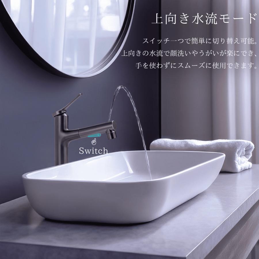 Longsafe 洗面蛇口 キッチン 噴水機能付き 混合水栓 シャワー