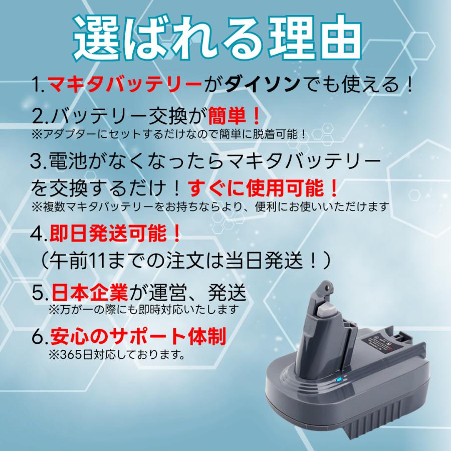 Dyson（ダイソン） 互換品 Dyson V6 マキタ 変換 アダプター makita