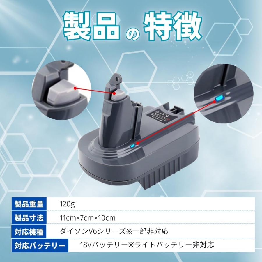 dyson makita  18V 仕様 Dyson（ダイソン） 互換 Dyson V6 マキタ 変換 アダプター makita 18V