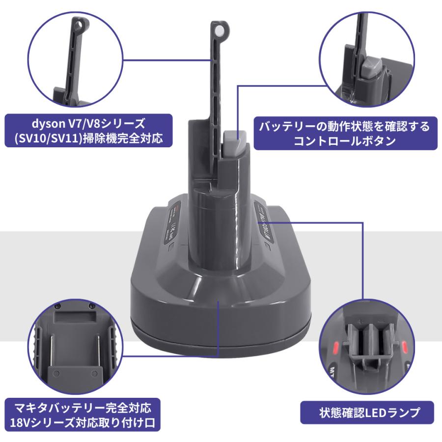 Longsafe ダイソン 互換 Dyson V7 V8 アダプター マキタ バッテリー