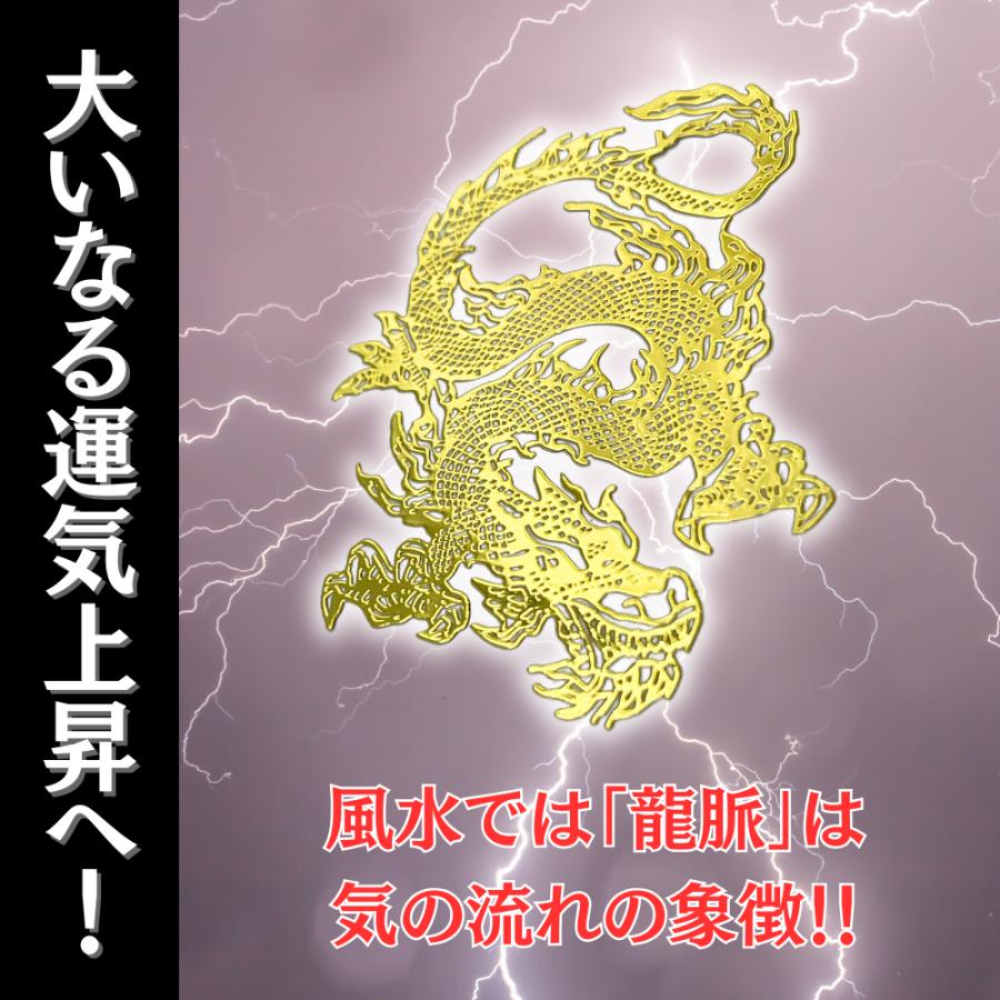 ドラゴン ステッカー 龍 メタル 金属製 2枚セット 開運 魔除け 金運