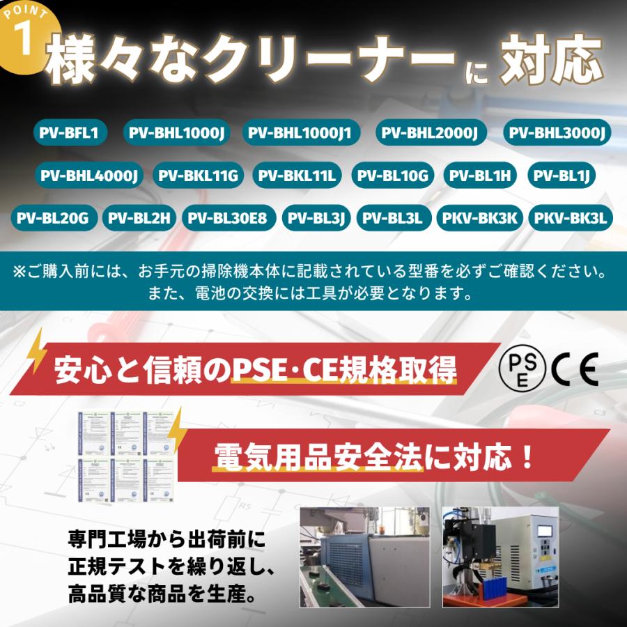 日立（HITACHI） 互換 掃除機 バッテリー PVB-1825A 3000mAhPV-BFL1