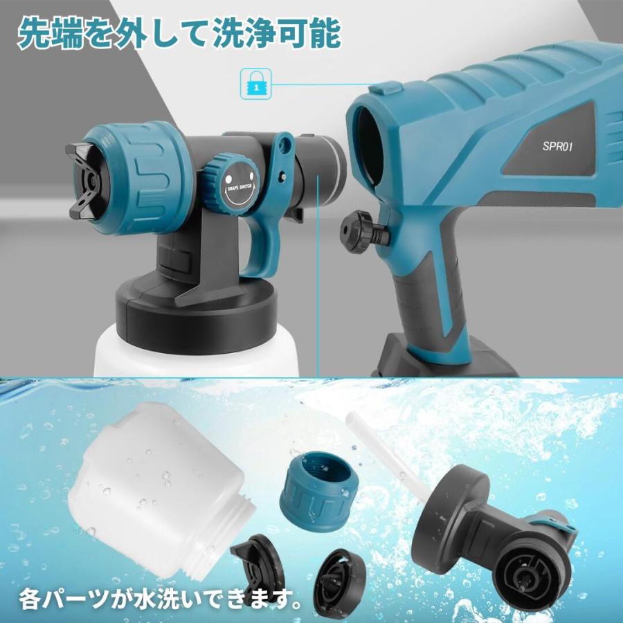 Longsafe スプレーガン 電動 充電式 塗装 コードレス 塗装ガン塗装機