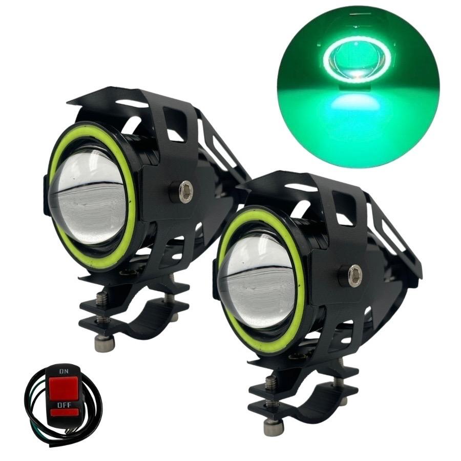 Longsafe バイク用 U7 LED フォグランプ イカリング フォグ