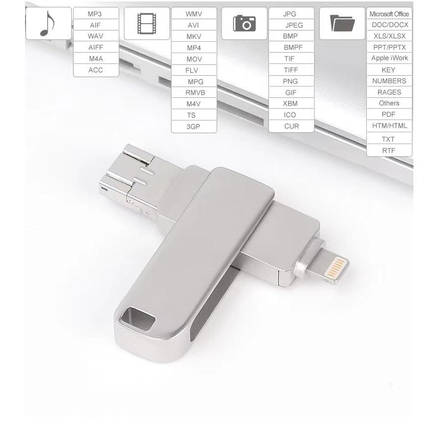 USBメモリ 128GB 4in1 USB3.0対応 iPhone Android タブレット PC 外付け フラッシュメモリ スマホ Type-C Lightning USB micro 小型 ポータブル (USBM128-SI)｜nihon-dm｜07