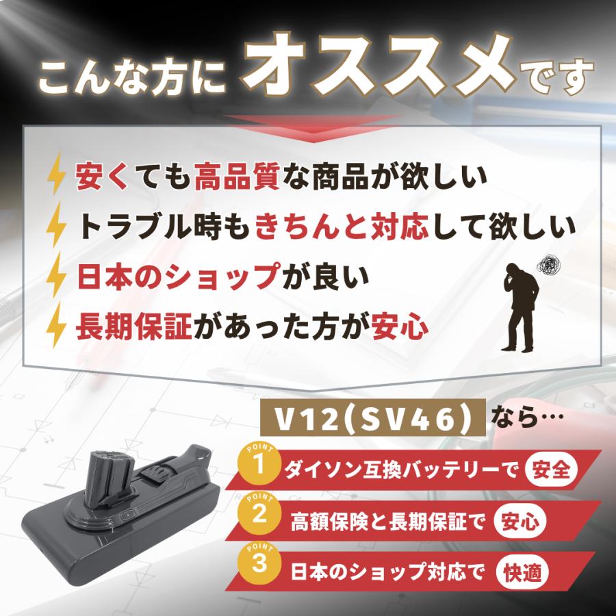 Dyson（ダイソン） V12 バッテリー 互換 4000mAh Dyson Detect Slim
