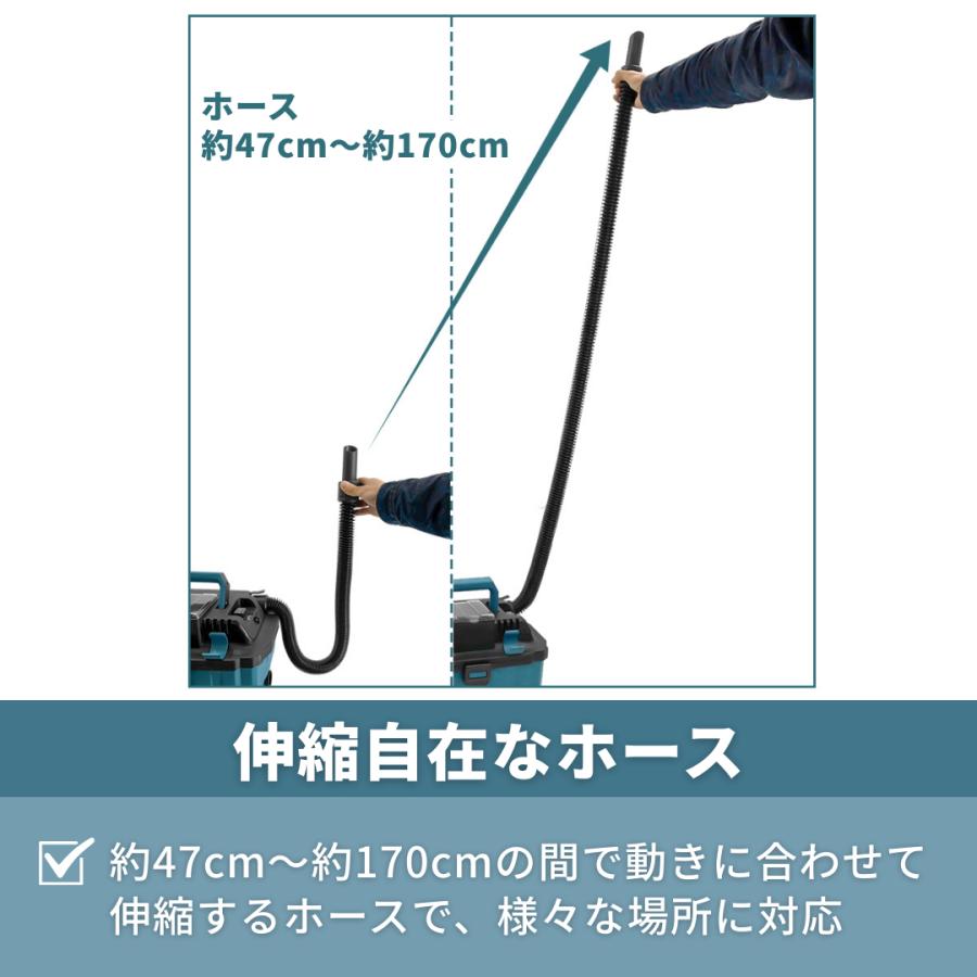 Longsafe 集塵機 マキタ 互換 充電式 18V 乾湿両用 業務用 小型 軽量