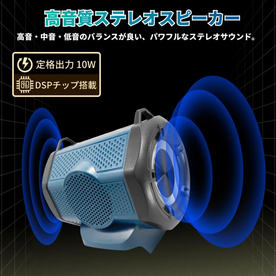 マキタ 互換品 スピーカー Bluetooth デュアルスピーカー Type-C USB-A
