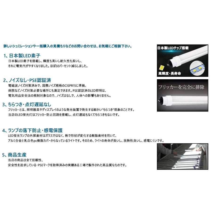 20本 蛍光灯led直管 110w形 直管 蛍光灯ledに変えるには ledランプ 天井照明 80w 口金R17D ledライト led直管ランプ 蛍光灯直管 直管型led蛍光灯 和室用 屋内の画像