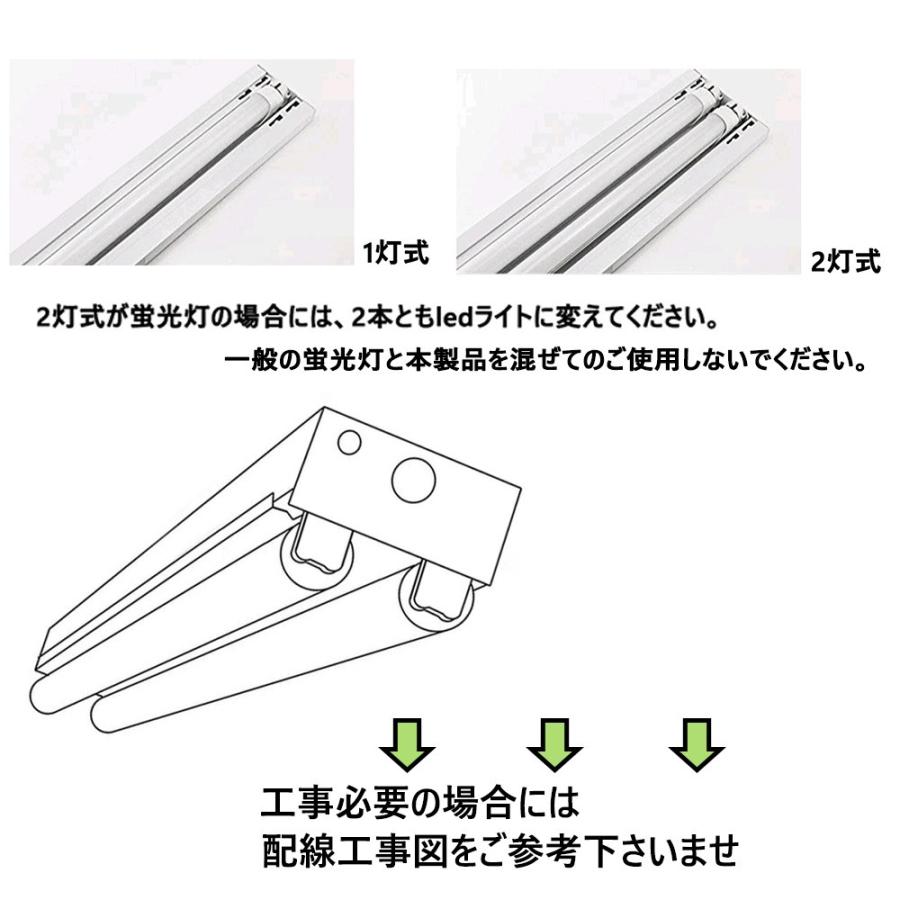 2本 LED蛍光灯 40W形 倉庫照明 工場用led照明 直管型ledランプ 36w 口金G13 直管 LED蛍光灯 40W形 直管120cm led直管ランプ 蛍光灯 ledに変えるには｜nihon-koueki｜16