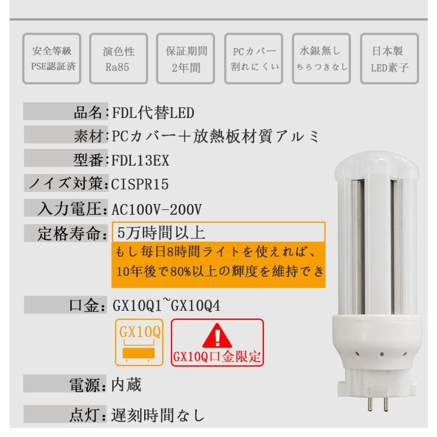 FDL13EX-L 3波長形電球色 日立 三菱 パナソニック 東芝 13形蛍光灯代替