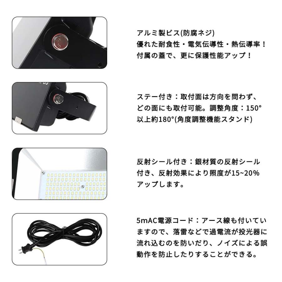 4台セット 200W LED投光器 薄型LED投光器 2000W水銀灯相当 ハイパワー