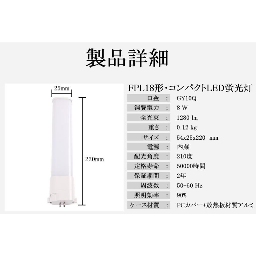 fpl18 fpl18形 led蛍光灯 fpl18ex コンパクト蛍光灯 LED 8w 1280lm