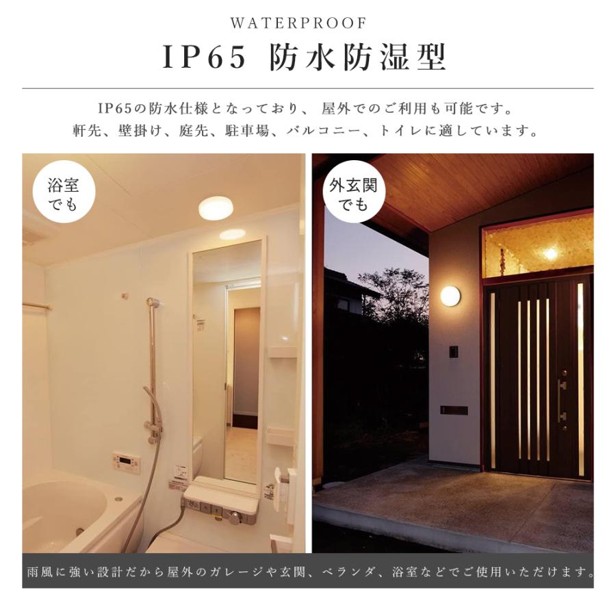 LED バスルームライト IP65防水 10W 6畳 昼光色6000K 浴室ライト