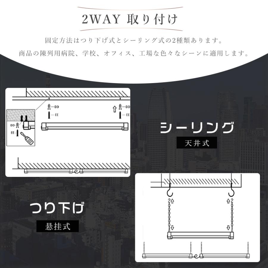 【4本セット】LEDベースライト 器具一体型 40w形 2灯相当 消費電力36W 4000lm 3段階調色 プルスイッチ付き 4台連結使用可能 ACプラグ付 倉庫 工場 配線工事不要の画像