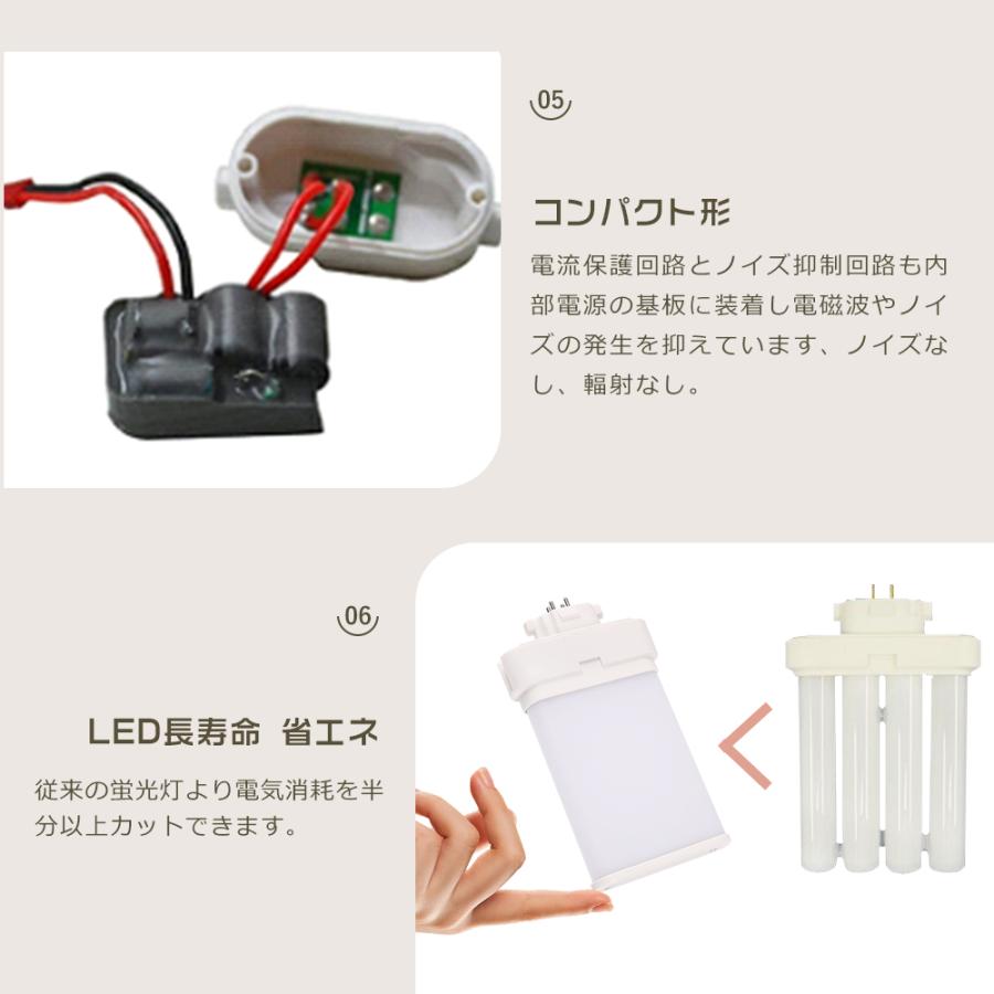 【8本セット】LEDツイン蛍光灯 FML9形対応 FML9EX-L FML9EX-W FML9EX-N FML9EX-D 4W LEDコンパクト蛍光灯 LED蛍光灯 ツイン2パラレル GX10Q 800LM 節電 1年保証の画像