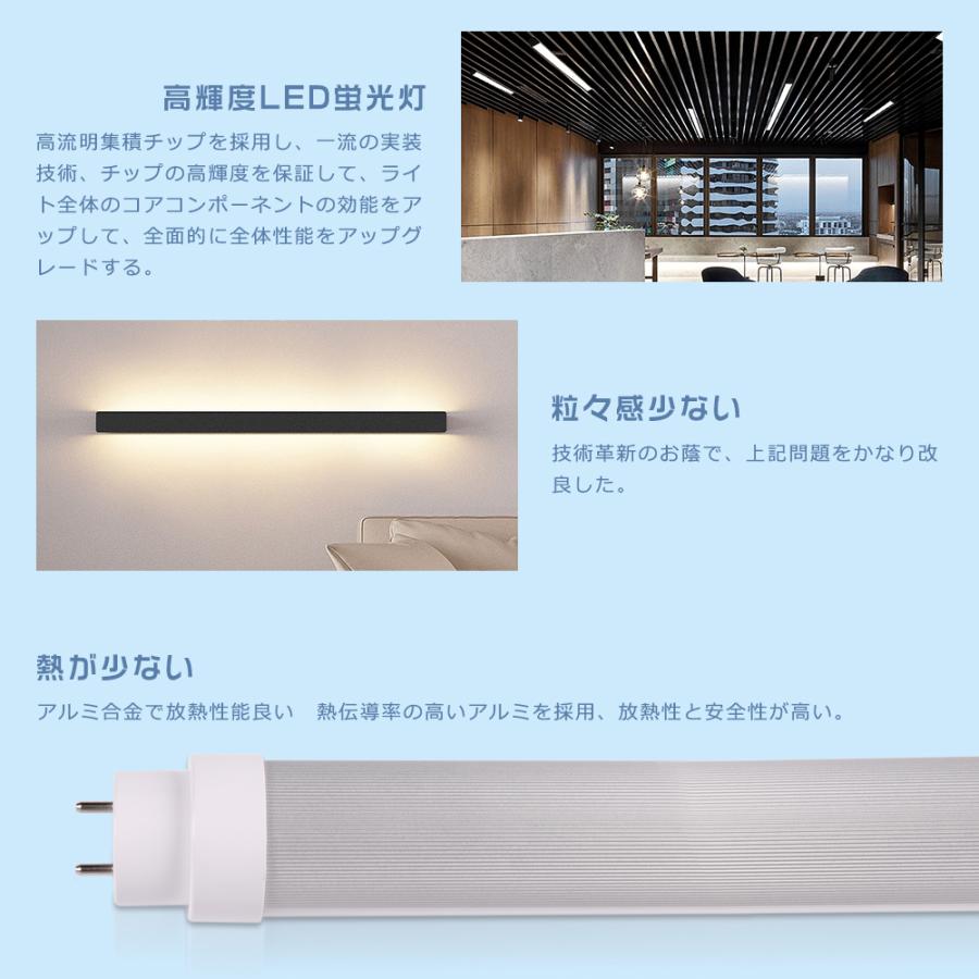 昼光色6000K】LED蛍光灯 40W形 直管 120CM 消費電力30W 6000lm LED直管