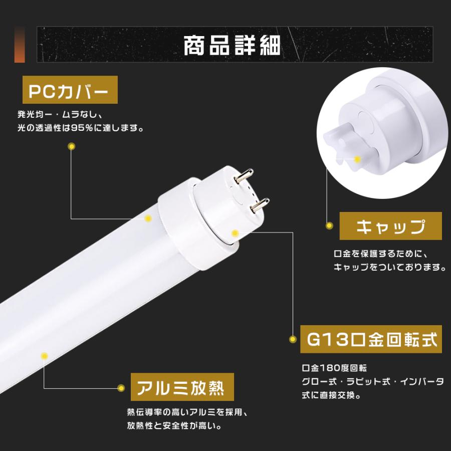 LED蛍光灯 40W形 直管 昼光色6000K 20W 4000lm 120cm G13口金 直管LED
