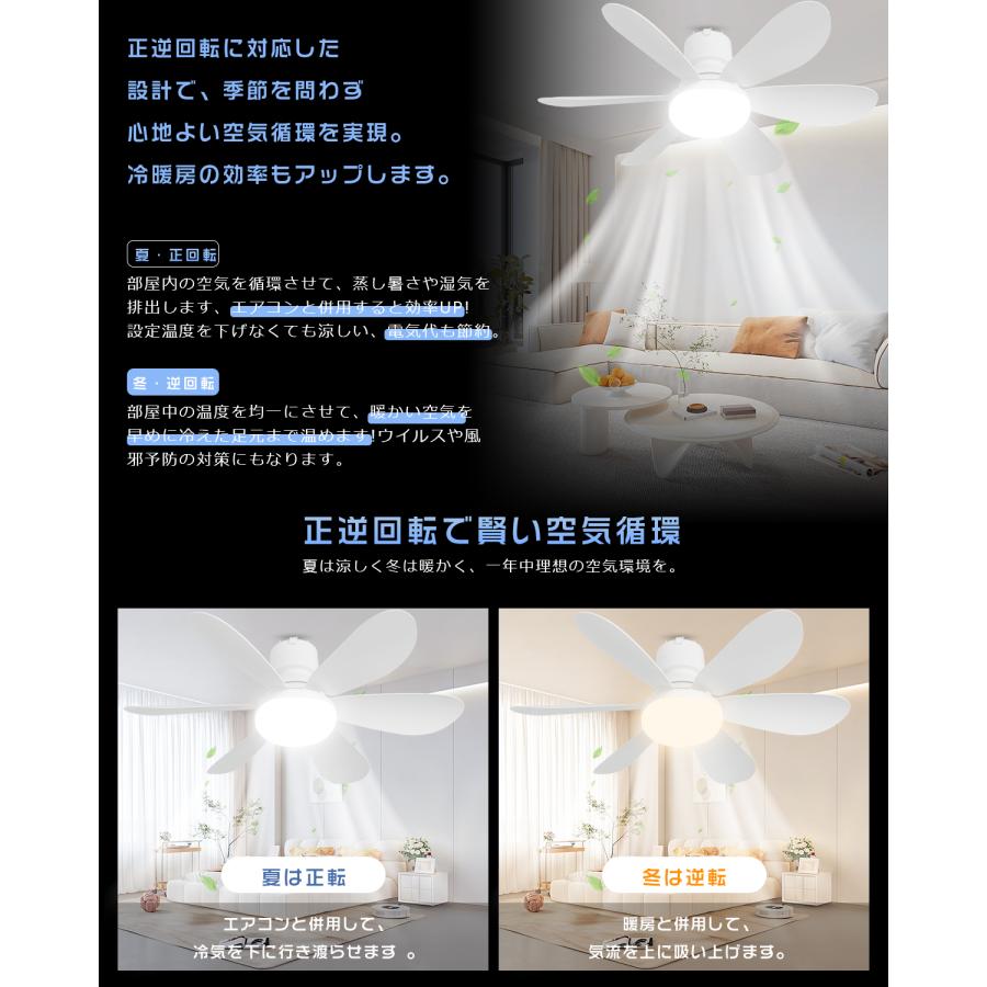 Alexa対応】シーリングファンライト LED ファン付きシーリングライト 8