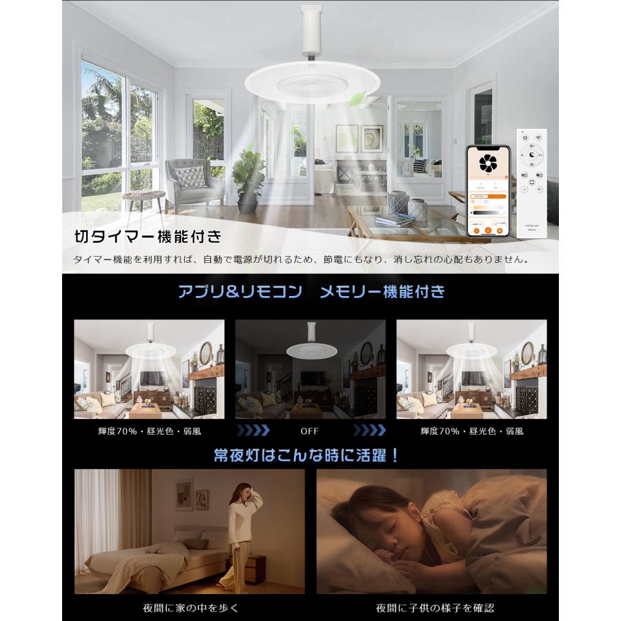 LEDシーリングファンライト 導光板付き 小型 LED リモコン付 ファン
