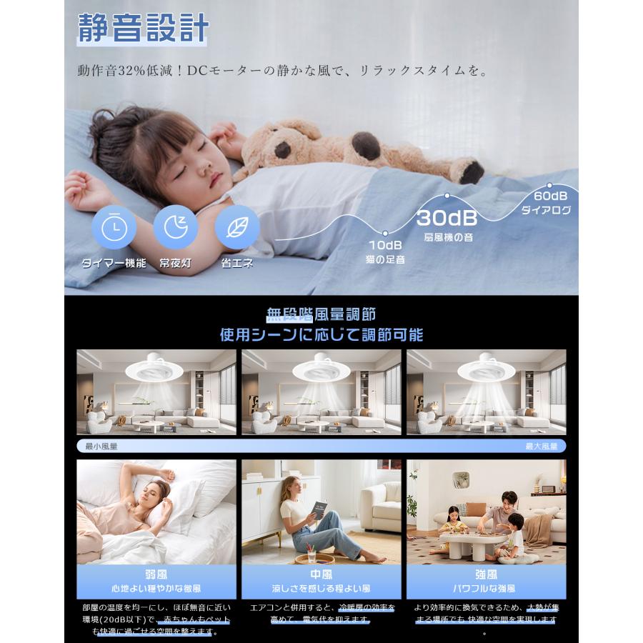 サーキュレーターライト 導光板付き ファン付きシーリングライト 首
