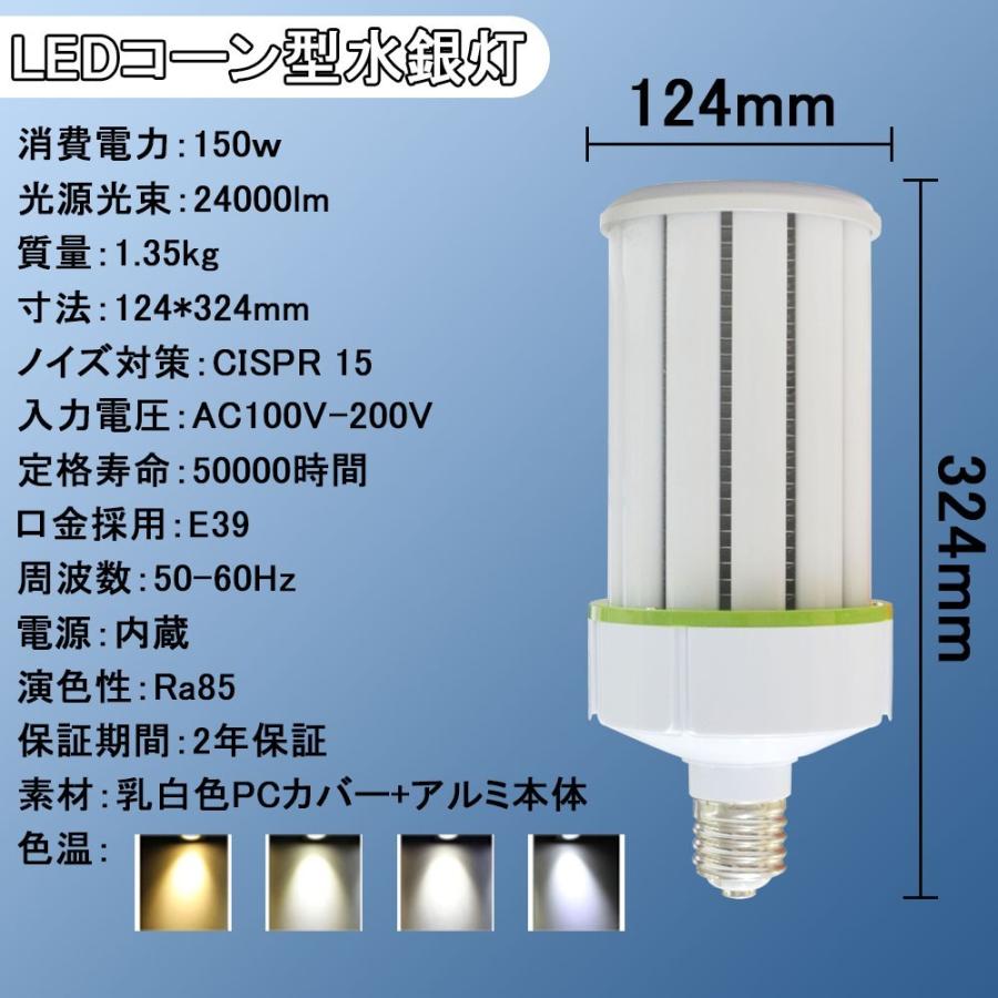 水銀灯からledへ交換 水銀灯 LED電球150w相当 ledコーンライト LED街灯 