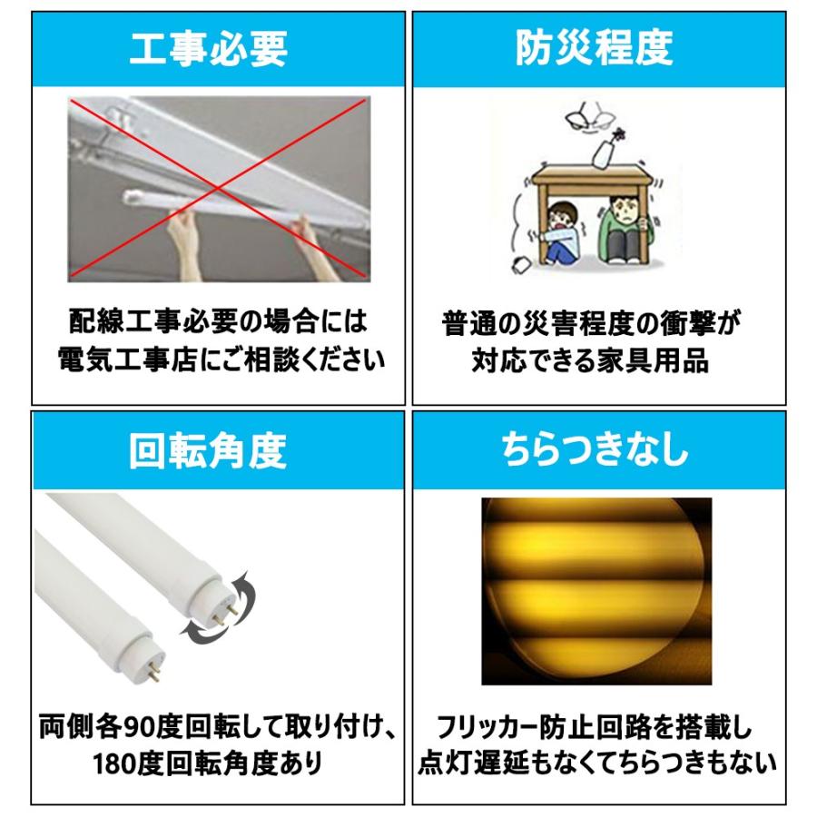 蛍光灯 ledに変えるには 蛍光灯 40型 led蛍光灯 40w形 120cm 工場用led照明 高天井用led照明 倉庫照明 特恵10本 口金G13 直管型ledランプ 40w 相当 蛍光灯 交換｜nihon-koueki｜03