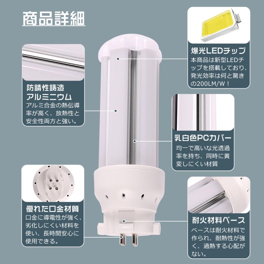 グロー式工事不要】LEDツイン蛍光灯 FDL27形 口金GX10q通用 消費電力