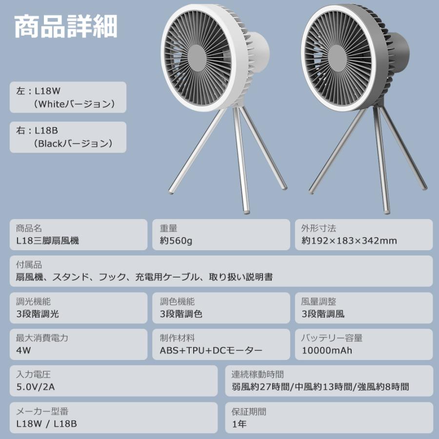 LEDライト＆パワー送風／サーキュレーター ライト 小型スタンド 吊下げ