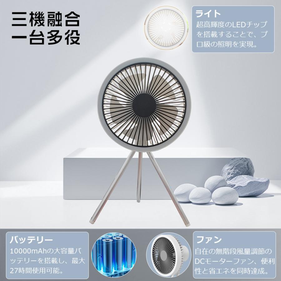 LEDライト＆パワー送風／サーキュレーター ライト 小型スタンド 吊下げ