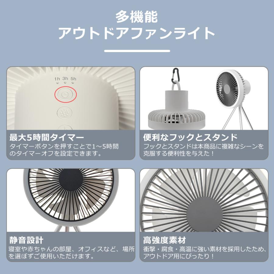 LEDライト＆パワー送風／サーキュレーター ライト 小型スタンド 吊下げ