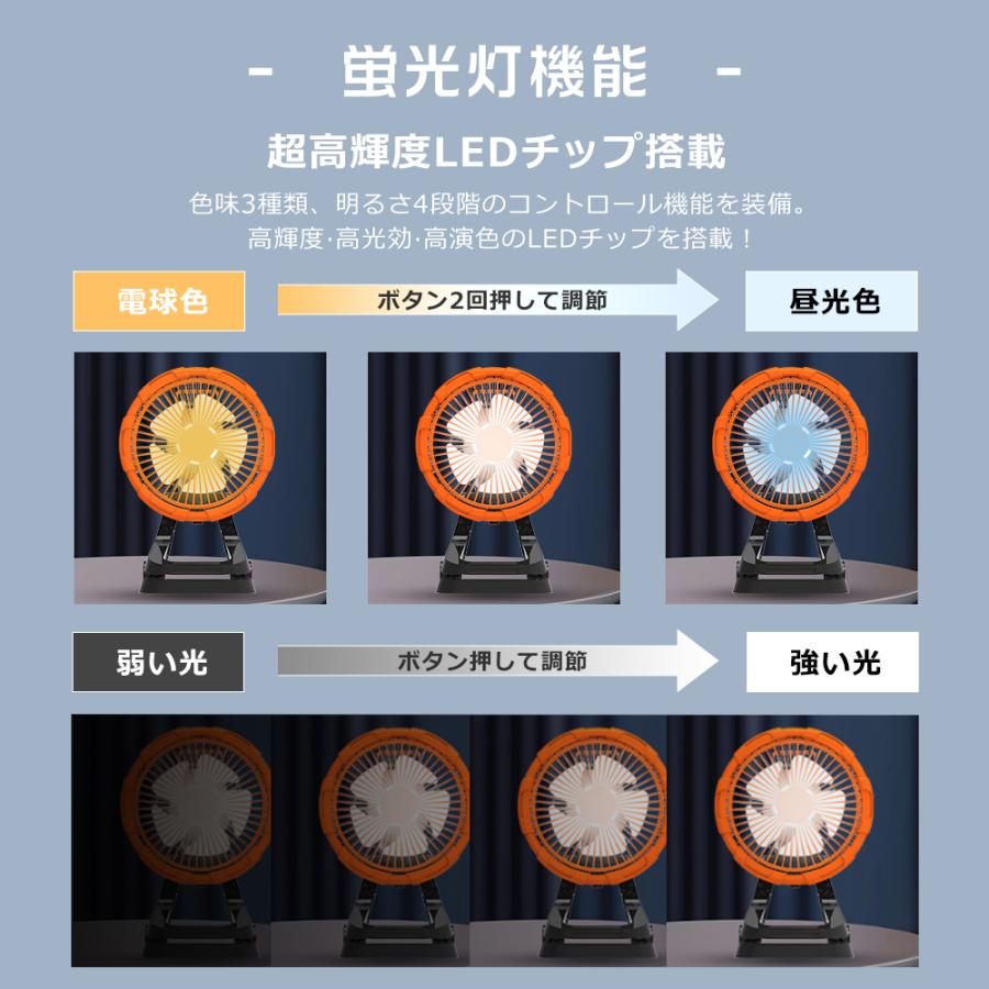 車中泊用扇風機】携帯扇風機 DCモーター 卓上 小型 節電 4+3段階調光調