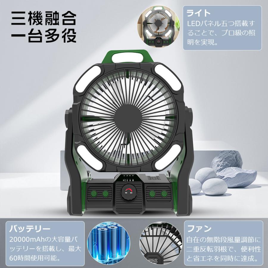 車中泊用扇風機】携帯扇風機 DCモーター 卓上 小型 節電 無段階調光調