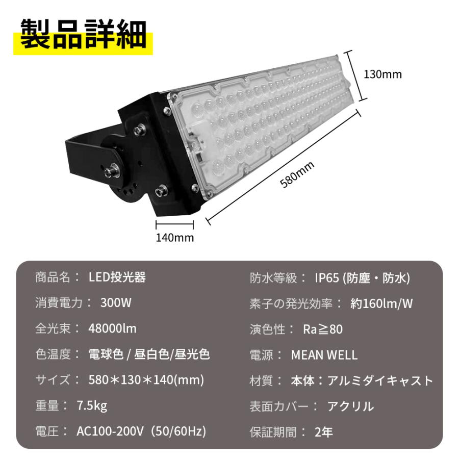 LED投光器 ワークライト 屋外照明 防水 LED投光照明 300W ハイパワー