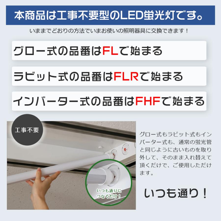 LED蛍光灯 32形 直管 830mm G13 グロー ラビット インバーター 全工事