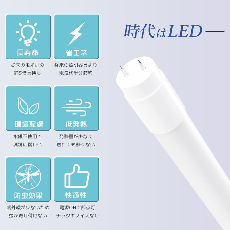 LED蛍光灯 40形 直管 120cm G13 T8 グロー式工事不要 LEDライト 40W型