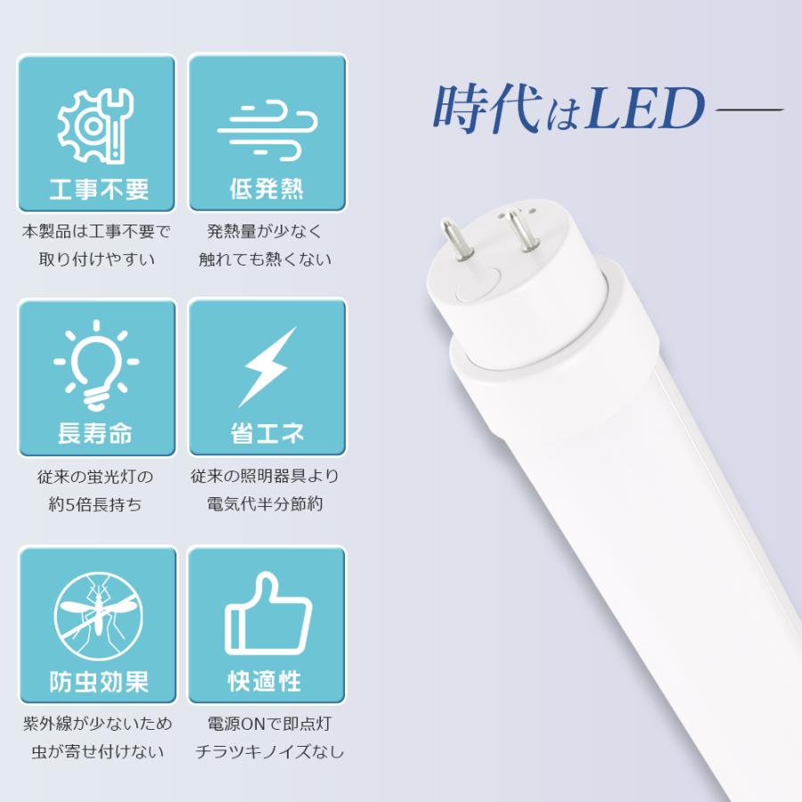 100本セット】全工事不要 直管LED蛍光灯 40形 20W 4000LM 1198mm 直管